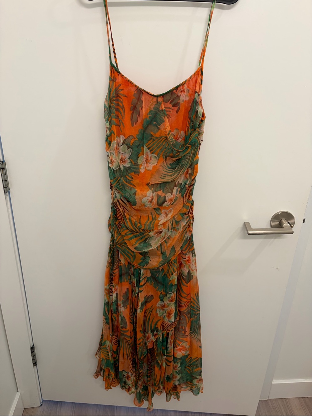 Australian brand Vicky  valeTropical Orange Floral Slip Dress